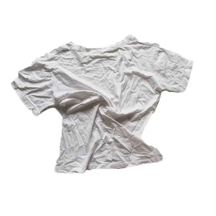 Renewable resources white t shirt cotton rags textile waste used for industrial cleaning