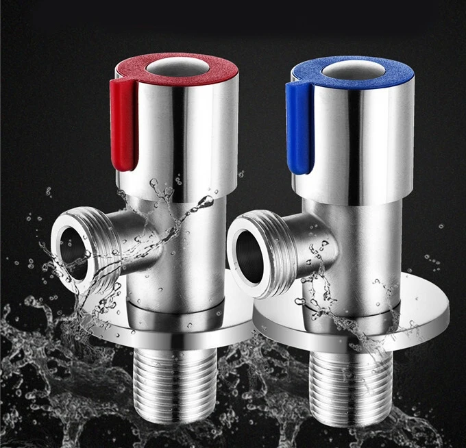 Toilet Stainless Steel Sink Valve 90 Degree G1/2 Stop Valve Wall Mounted Single Handle Angle Valve For Bathroom