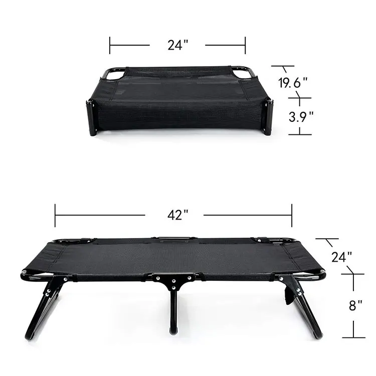 Folding Dog Cots Metal Frame Elevted Dog Bed Camping Opp Bag Solid Bed Accessories Hand Wash Bed Mats 120-150kgs 500pcs