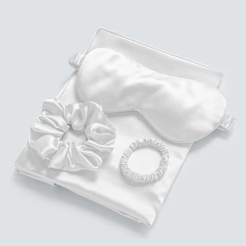 Promotion gift sleeping mask box set mulberry silk sleep mask with neck pillowcase