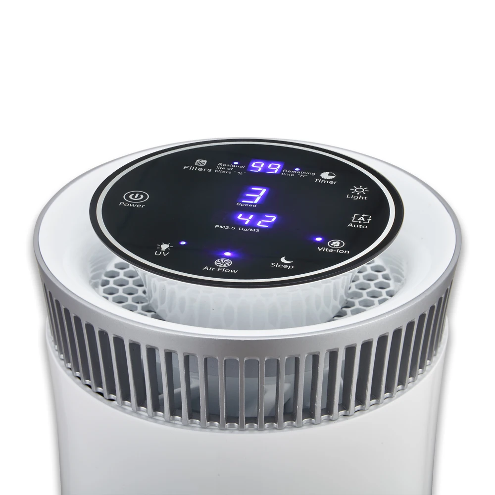 Trending 2024 air purifyer round shape air purifier uv germ light air treatment HEPA Filter with photo catalyst