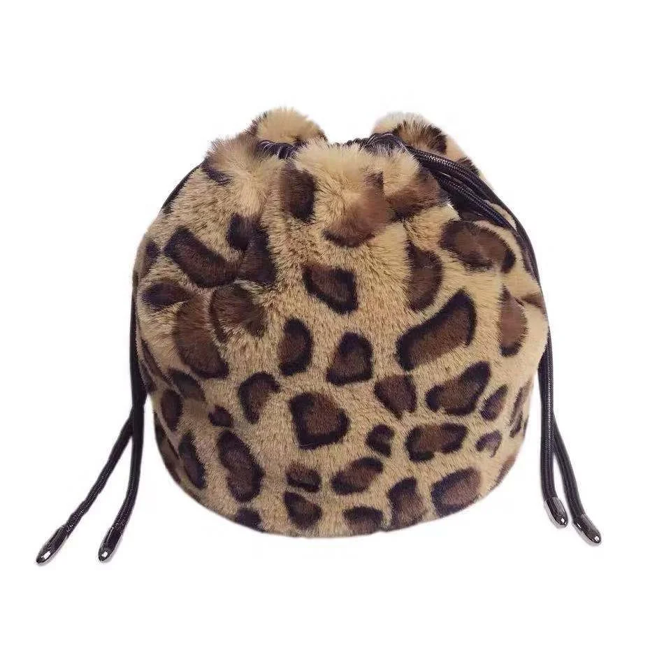 Leather Cheap Small Ladies Hand Bag Fashion Fur Leopard Ladies Cross Bag