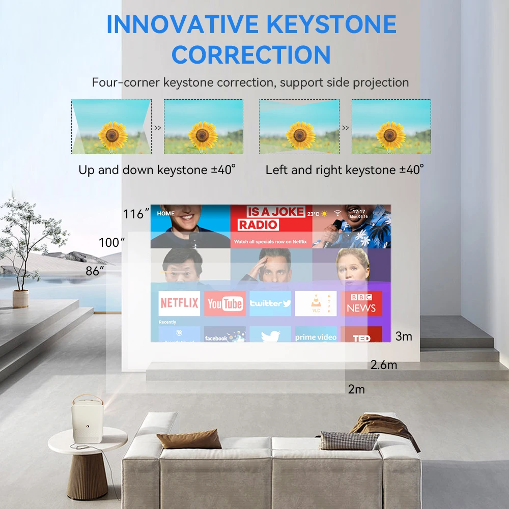 Factory Price Home Theater Portable Short Throw Lcd Laser Light 280 ANSI Lumens Smart 4K Projector