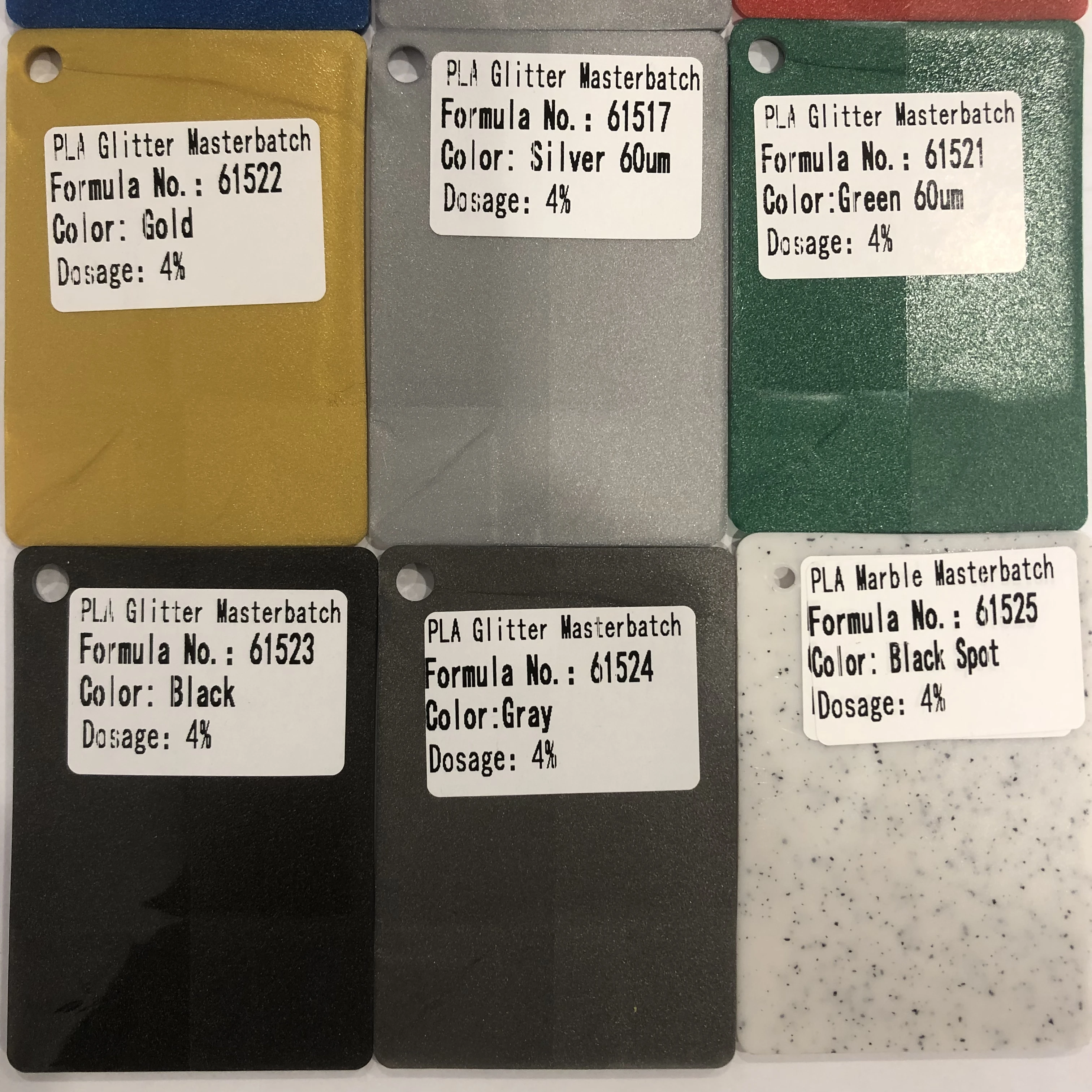 Rongfeng Masterbatch Factory PLA Glitter Masterbatch Custom Colors Green Blue Red Gold Silver Black Marble Flower Origin Packed