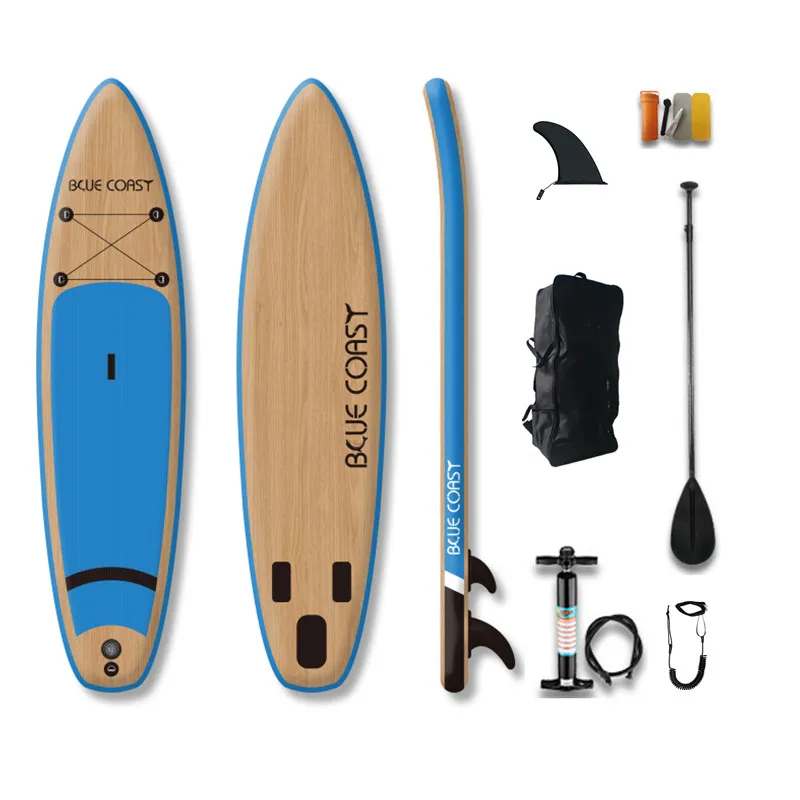 Хит продаж, продукт для водных видов спорта, доска для SUP-серфинга с текстурой древесины, надувная доска для SUP-серфинга, Набор принадлежностей для весла