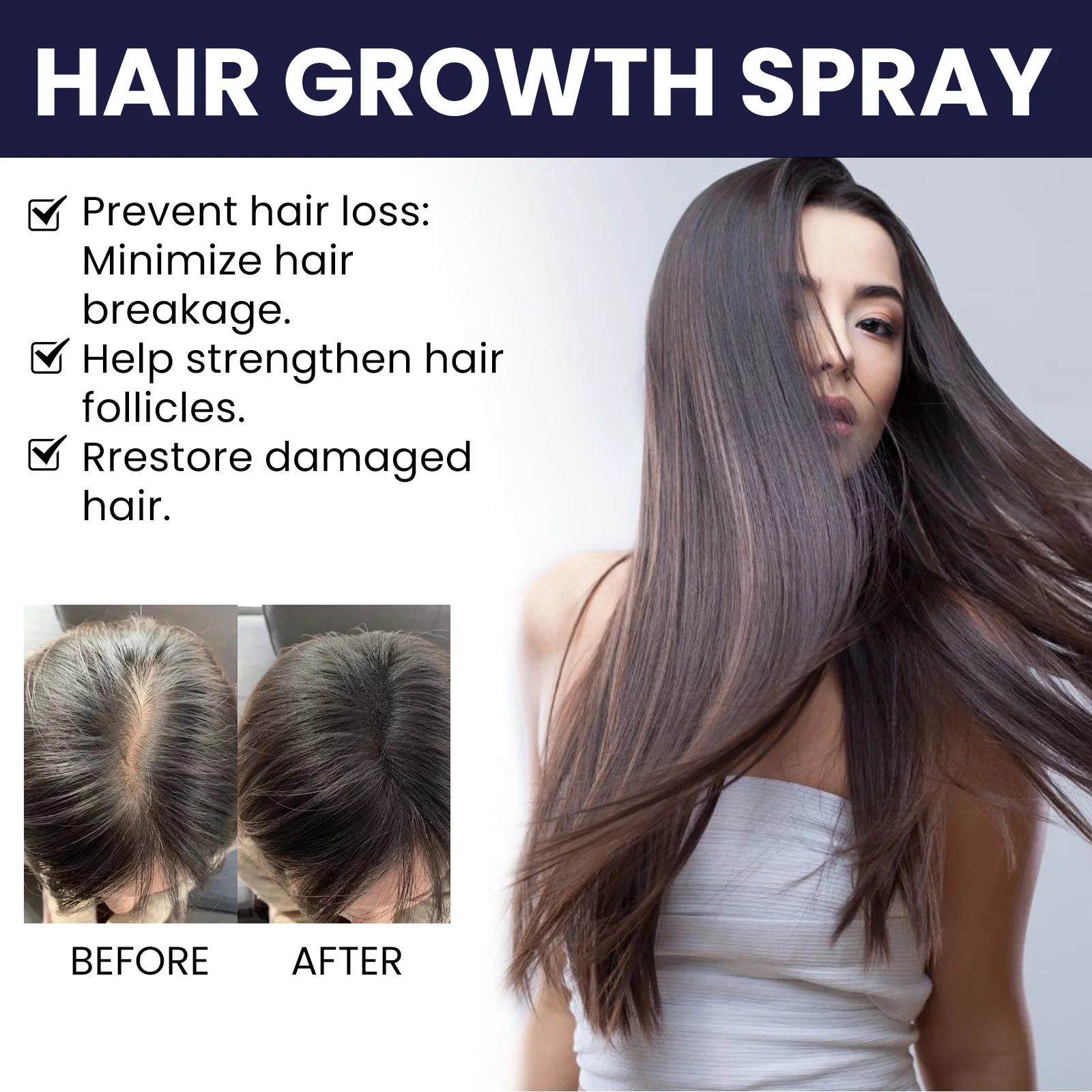 OUHOE Wholesale Moisturizing Scalp Hair Damaged Strong Hair Dense Nourishing Hair Growth Spray
