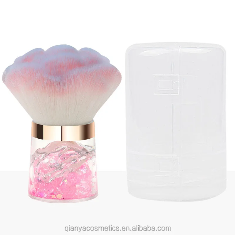 Hot sale crytral Nail dust brush luxury powder Nail brush Face Eye Diamond Rhinestone Makeup Brush Rose Head