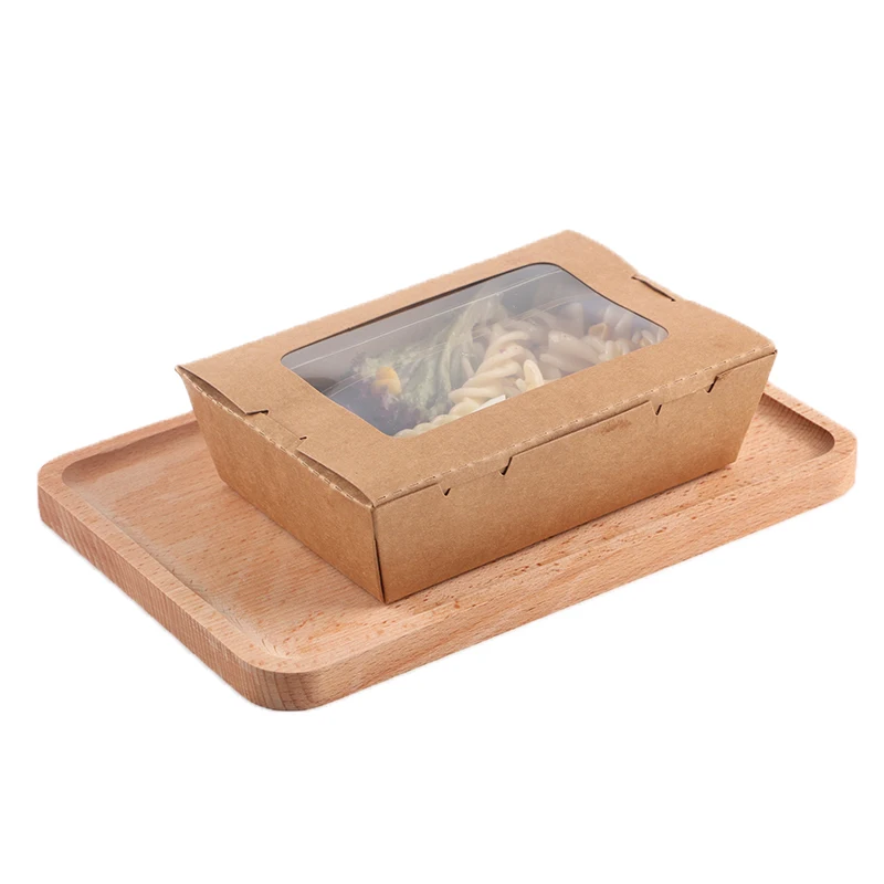 FTS Eco Friendly Kraft Paper Chinese Food Container With Window