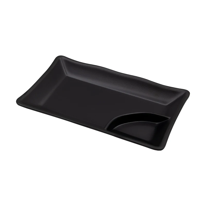 Hot Selling Plate China Manufacturer Melamine Rectangle Black Plate Melamine Sushi
