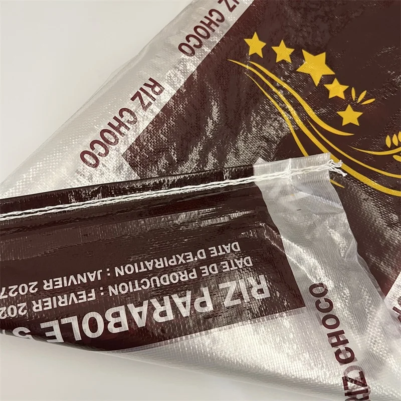 25kg 50kg rice pp woven bag transparent white bopp maize flour sack bags
