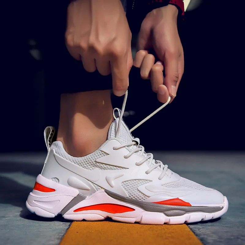 new anti-gravity custom logo plus size mesh rubber used running shoes for man