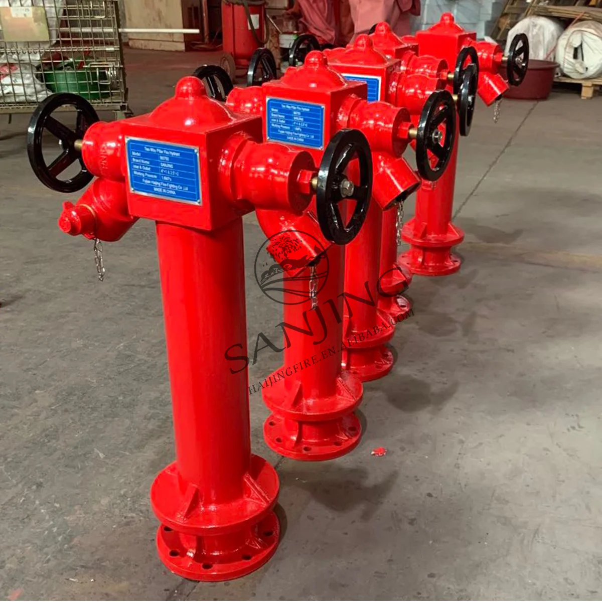 Hot Sales Fire Fighting Equipment 4inch Double Outlet Outdoor Wet Type 2 Way Pillar Fire Hydrant