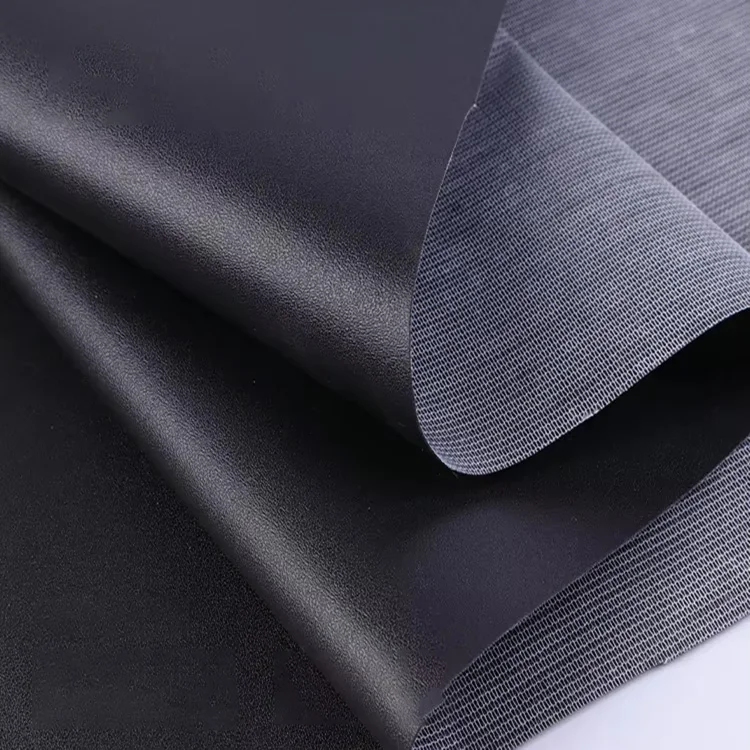 Directly Manufacturer Sale 0.5mm Encrypted Bottom100 Pattern Black Cushion Belt Pvc Leather for Furniture Seat