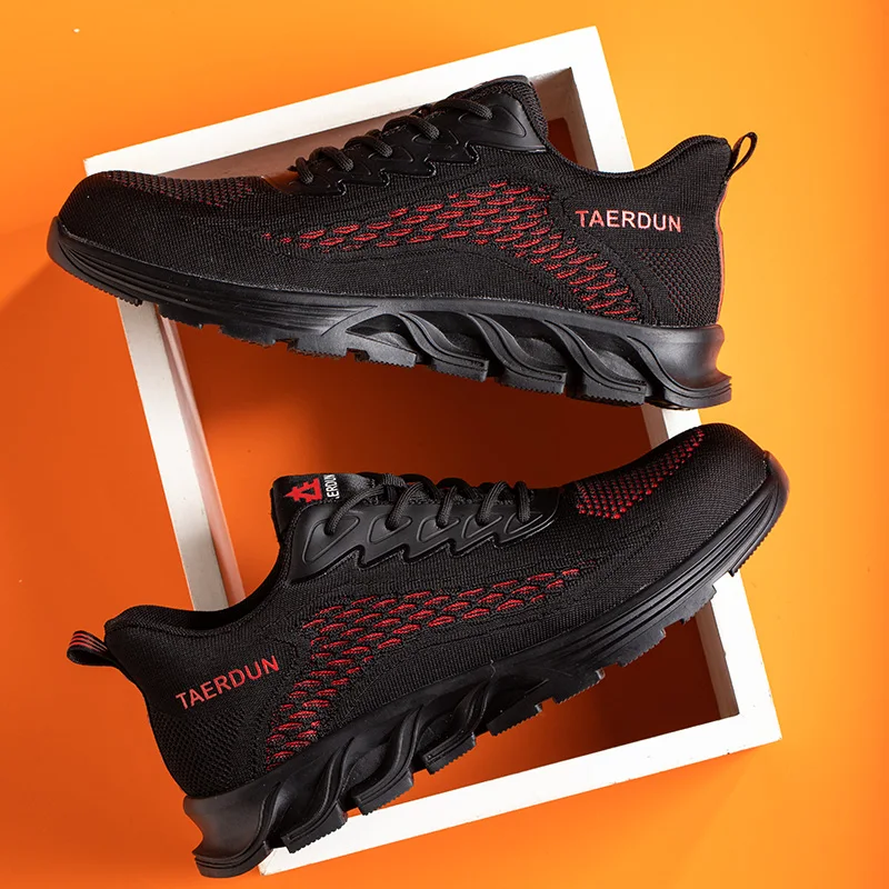 Dinggu anti-impact anti-slip anti-puncture light weight steel toe for men fatigue resistant comfortable safety shoes