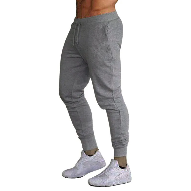 Custom Logo Solid Color Sweat Pants Casual Fitness Jogging Pants Men Elastic Custom Joggers Sweatpants Sports Pants