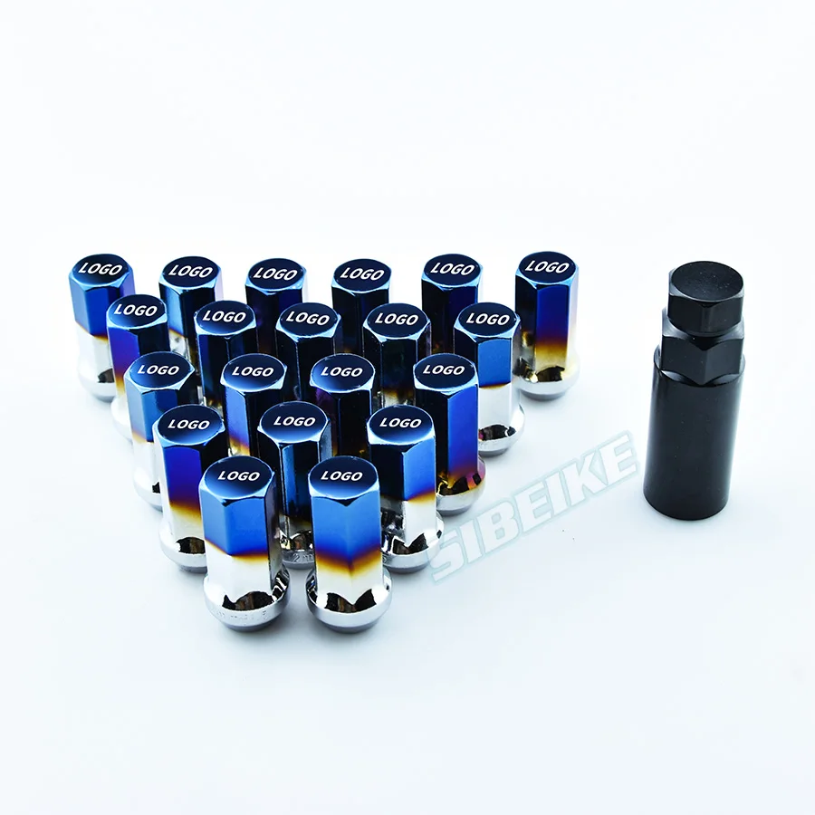 JDM Sport Car Wheel Locking Nut Brunt Blue/Black/Gold/Blue Auto Wheel Lug Nuts