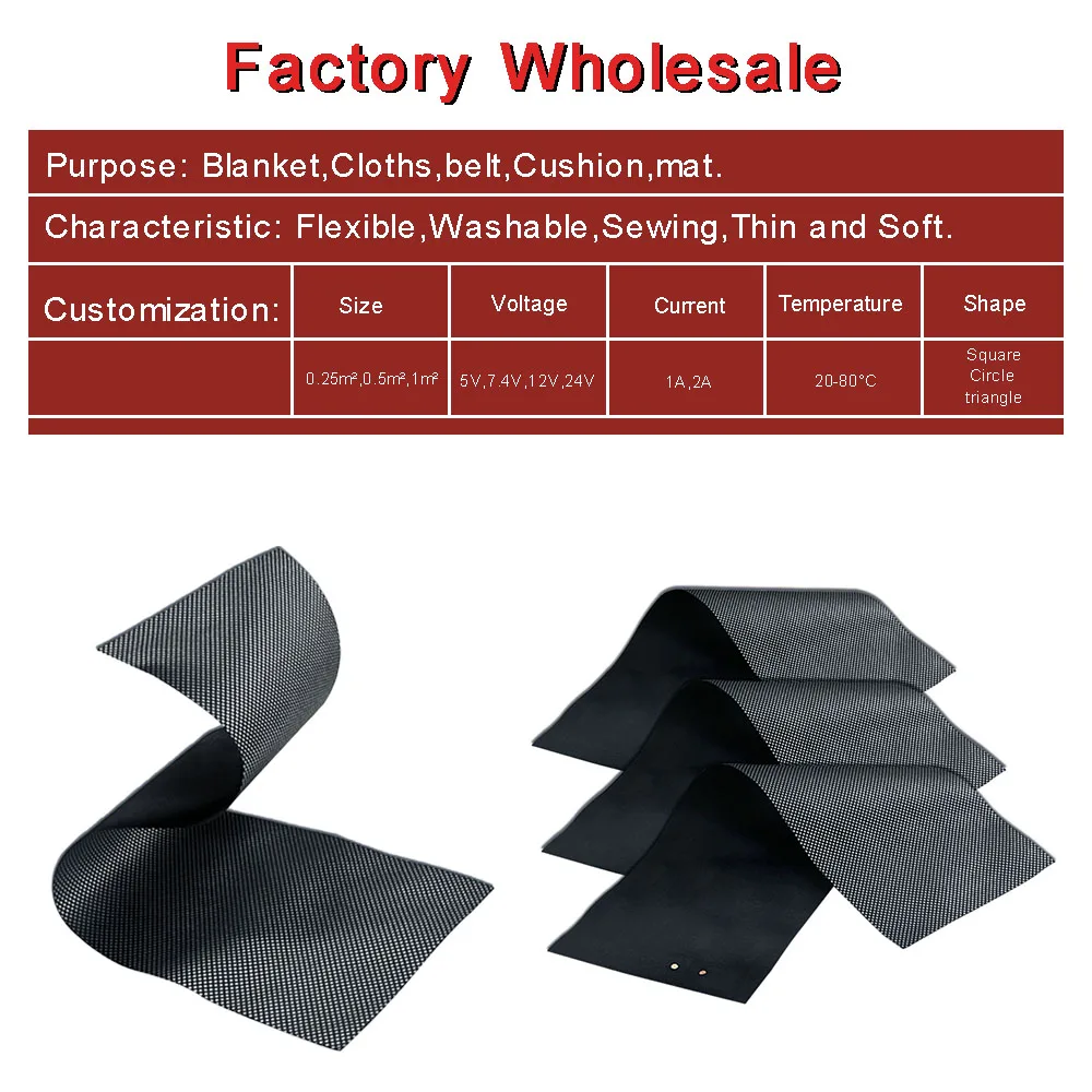 Electric Flexible Heating Element 5v 7.4v 12v China Factory Graphene Far Infrared Electric Heating Sheet For Electric Heating