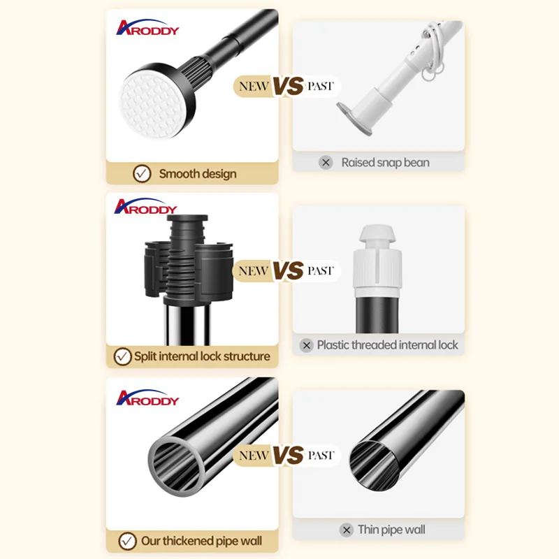 ARODDY Set Sales Black Grey Rideaux Cortinas Para Sala Thermal Insulated Window Curtains and Curtain Rod Set