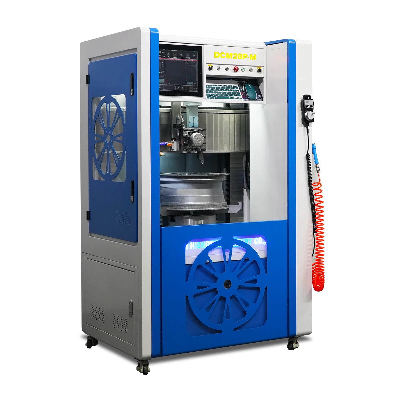 Vertical mobile alloy wheel repair diamond wheel cutting machine lathe DCM28P-M