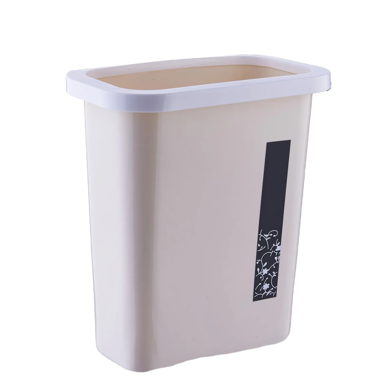 QM Wholesale plastic waste bin kitchen Hanging type trash can rectangle garbage can