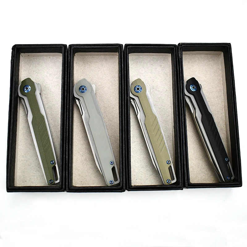 Boutique Personalized Gift Pocket Knives for EDC Enthusiasts High Hardness D2 Steel Portable Sharpest G10 Handle Folding Knife