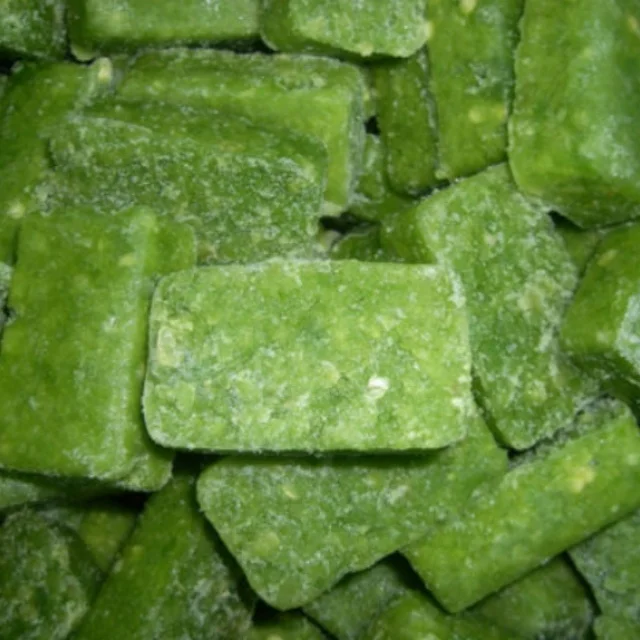 Block Frozen Green Chilli Puree Crushed BQF Chilli  Puree Cubes Frozen Vegetables