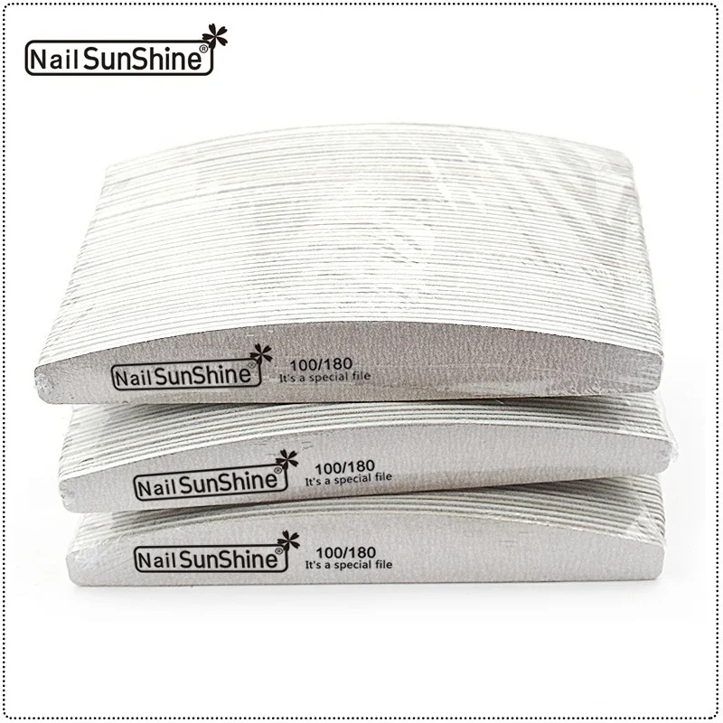 
Custom logo disposable half moon wood sanding nail file zebra gray emery board 2 side abrasive emery files nail 