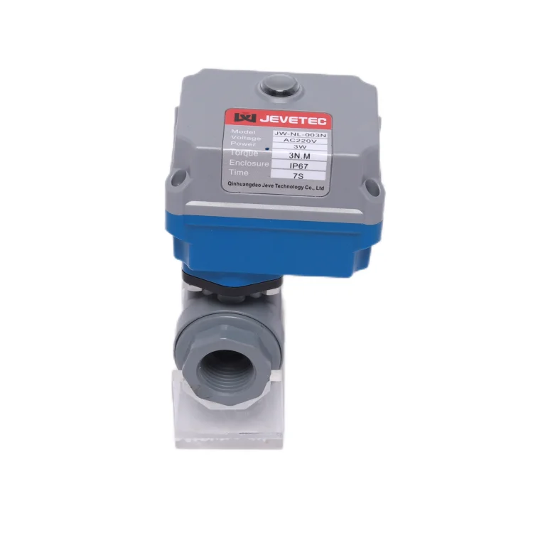 DN15-DN25 Three lines and one control AC220V/DC 24V  CPVC EPDM mini electric water 2way ball valve