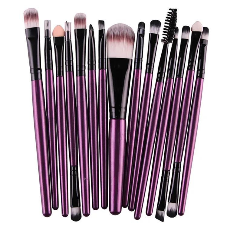 
15 pcs Cosmetic Brushes High Quality Foundation Makeup Brush Tool Black Colors 