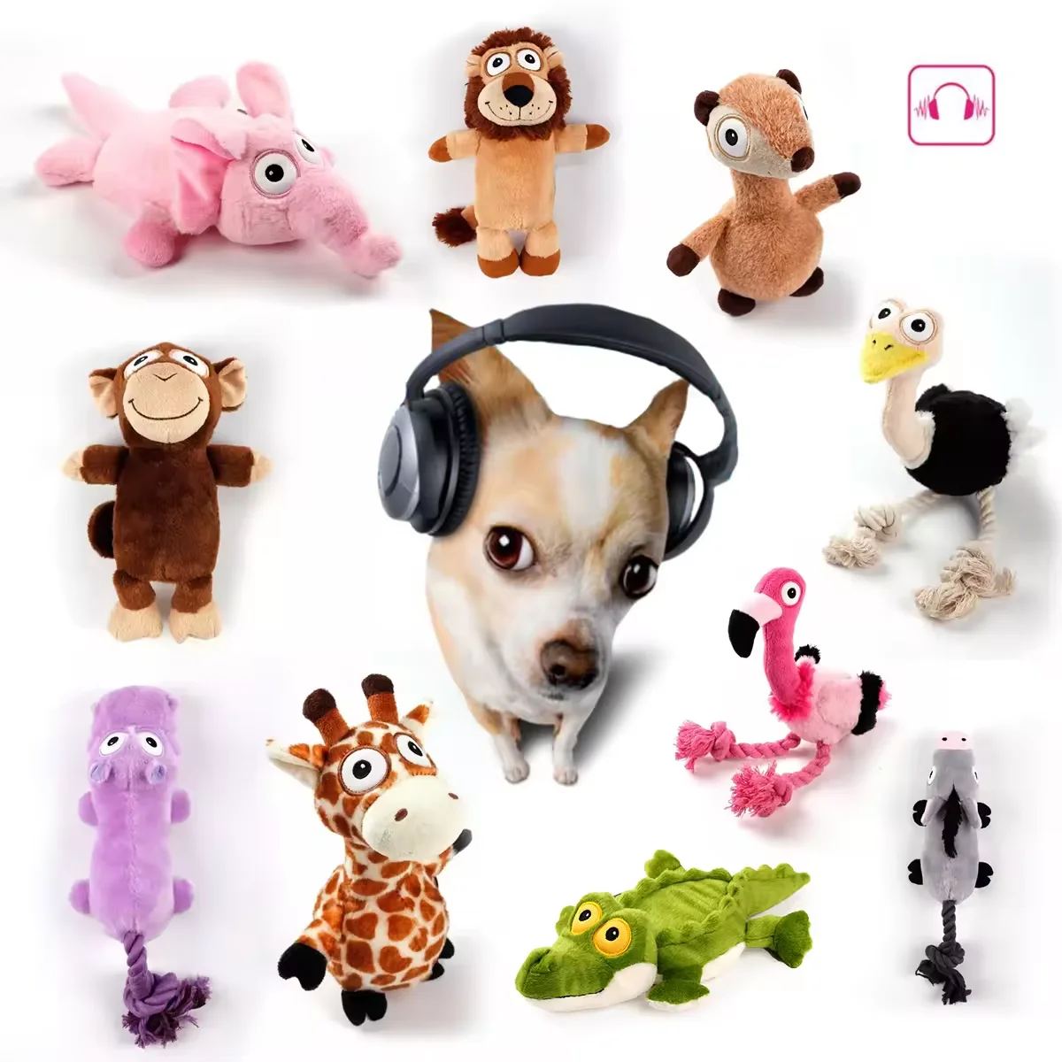 AFP Durable Tough Silent Ultrasonic Dog Toy Bite-resistant Soft Dog Plush Chewing Toy Cuddly Quiet Pet Squeak Chew Toys For Play