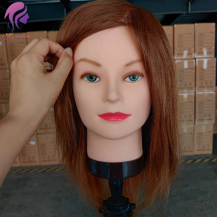 Wholesale female long hair training head Mannequin manikin teach doll with real natural Hair black brown blonde color available