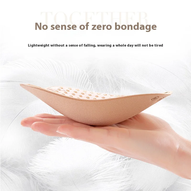 Factory Direct Lala Goddess Invisible Intimates Bikini Panties with Silicone Nipple Pasties Gathered Bra