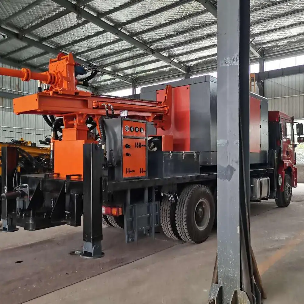 300 Meters Truck Mounted Drill Rig Integrated Drilling Rig with Air compressor