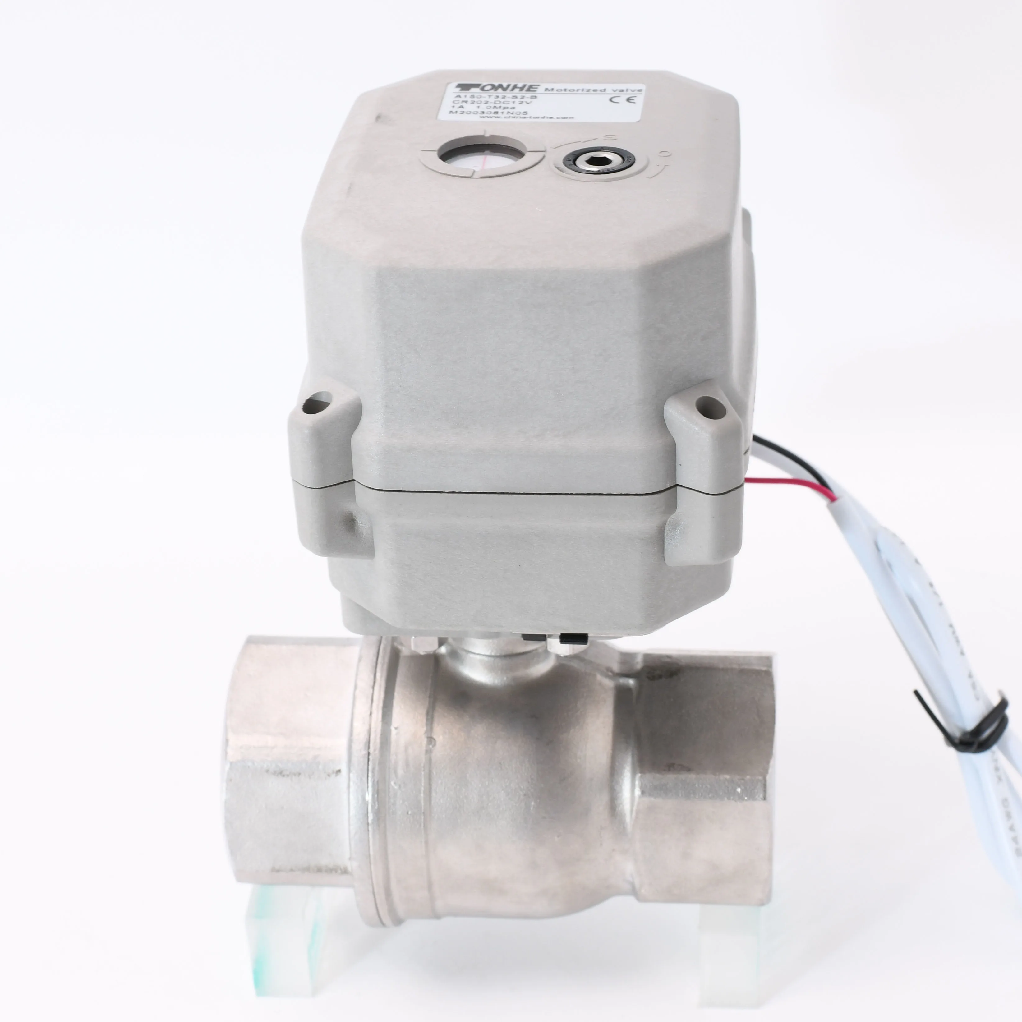 A150 Stainless Steel Motorized Ball Valve DN32 AC220v Normally Closed ISO 5211 Electric Ball Valve