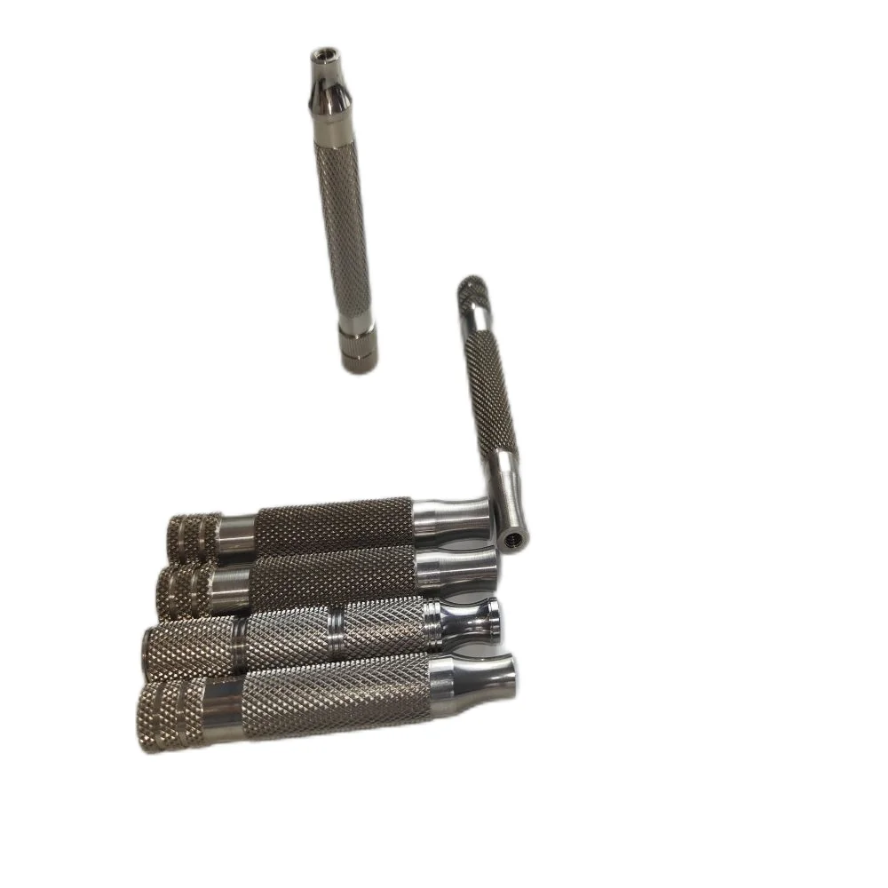 Custom razor metal holder with knurl aluminium stainless Aluminium safety razor stand holder/metal shaving razor stand base