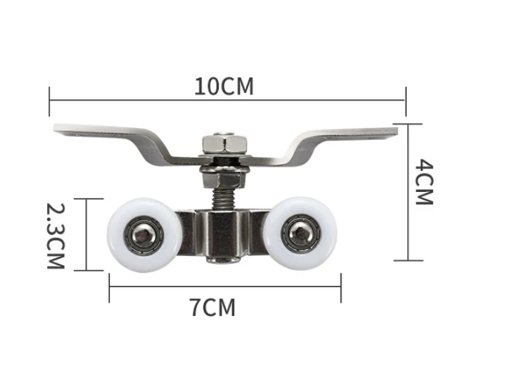 Modern Custom Carbon Steel Heavy-Duty 80 KG Hanging Ball Bearing Sliding Door Hangers Rollers Nylon Hotels Graphic Design