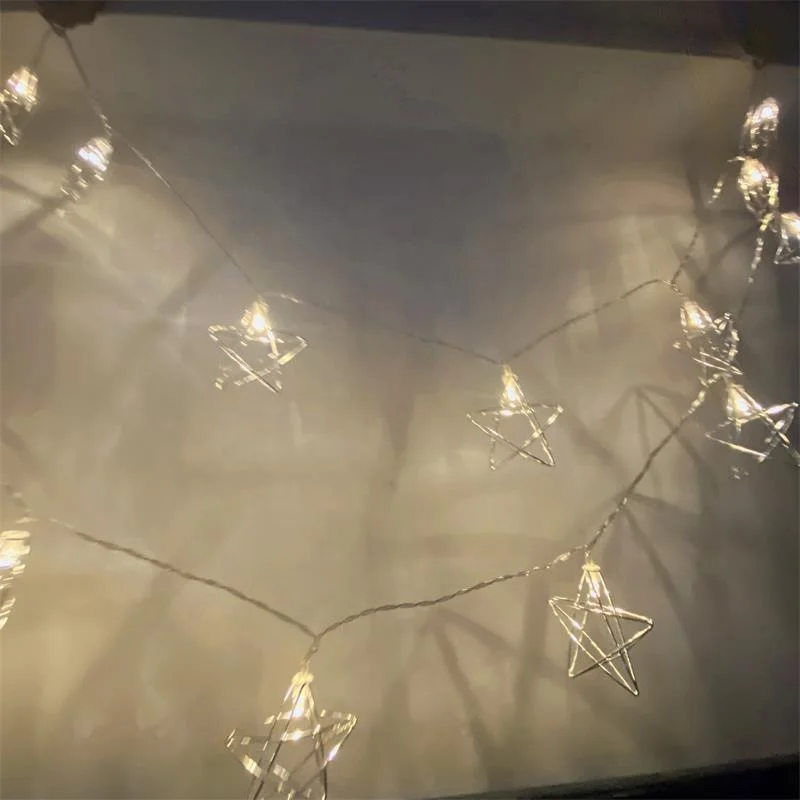 Top Sale Holiday Lighting   10 20   Led  1 m 2 m 3 m   Battery Operated  USB Silver  Star  String Lights  For Room Decoration