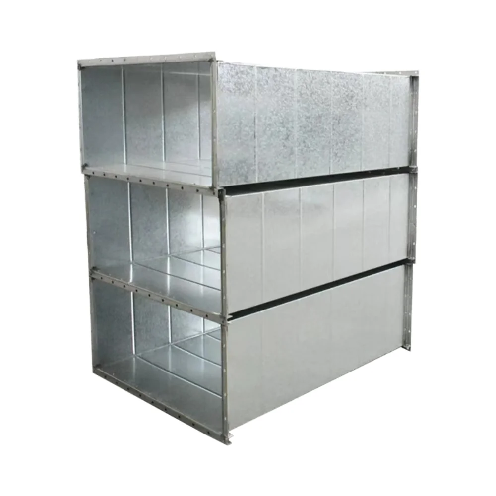 Industrial Galvanized Steel Rectangular Spiral Duct for Outdoor AC Systems for Hospitals Schools Halls Gyms