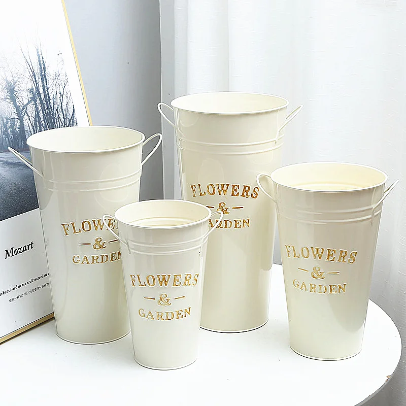 Leasylife flower tub Best Selling Metal Garden Planters Flower Pots for Decor Rustic Flower Bucket