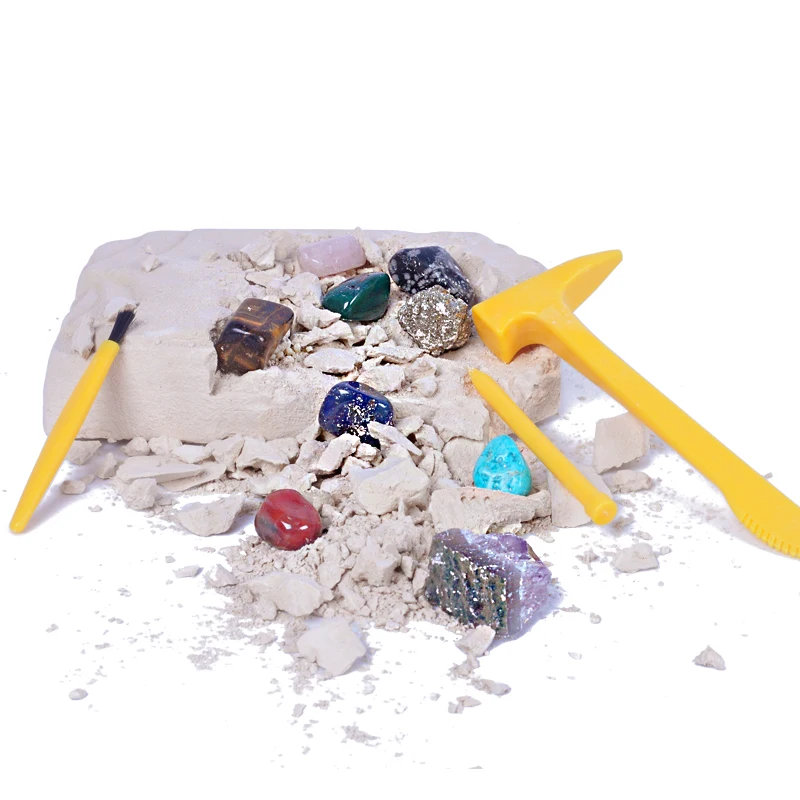 K6607 Dig Kit Dig up 12 Real Gemstones Great Science Mining Gift Kids Boys Girls Rocks Minerals Excavation Toys