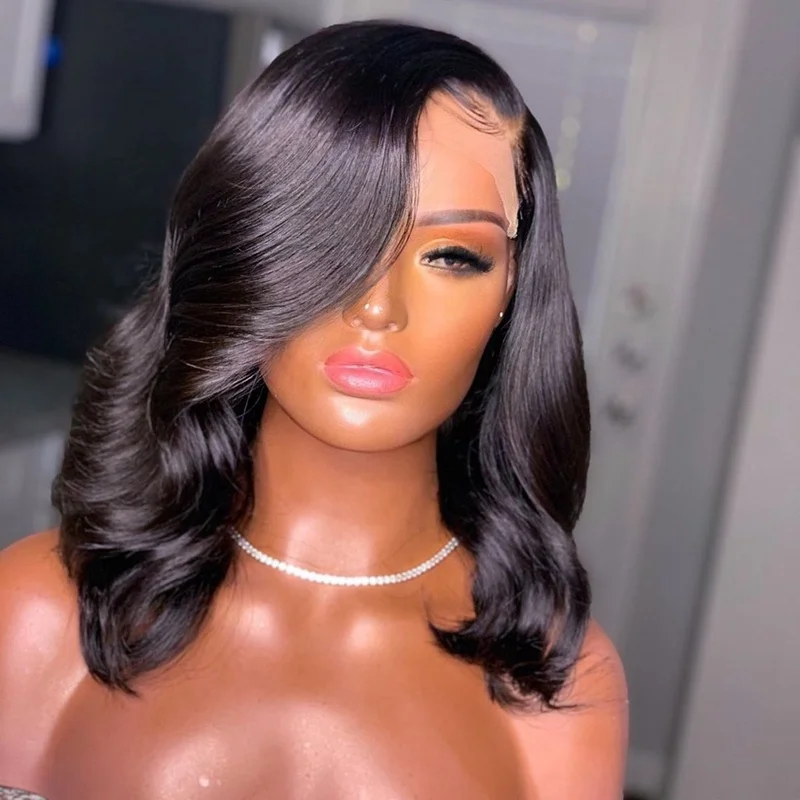 Cutsomised 4*4 Closure Wig Body Wave Virgin Human Hair Lace Wig With Preplucked Raw Indian Hair
