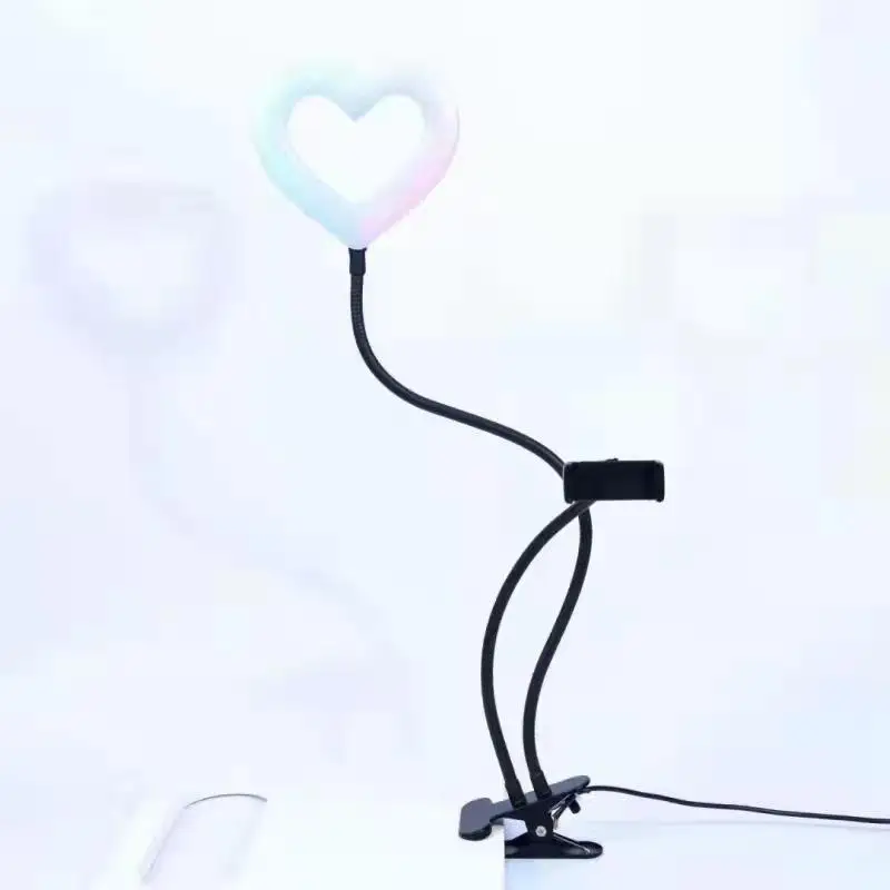 Цветная (RGB) монопод для селфи для мобильного телефона с опцией установки заполняющий свет для камеры 6 дюймов видео Full Color красоты с заполняющим светом