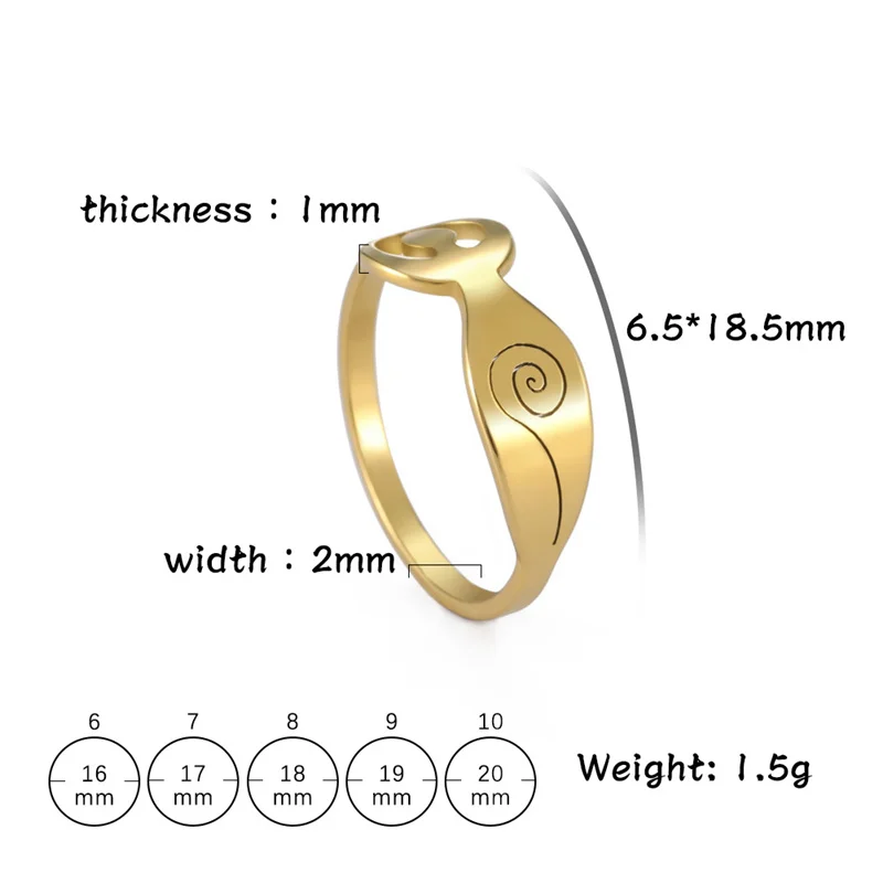 
Yiwu Meise ZZ175 Pegan Goddess Mother Earth Moon Goddess Rings Stainless Steel Women Girls Friendship Ring 