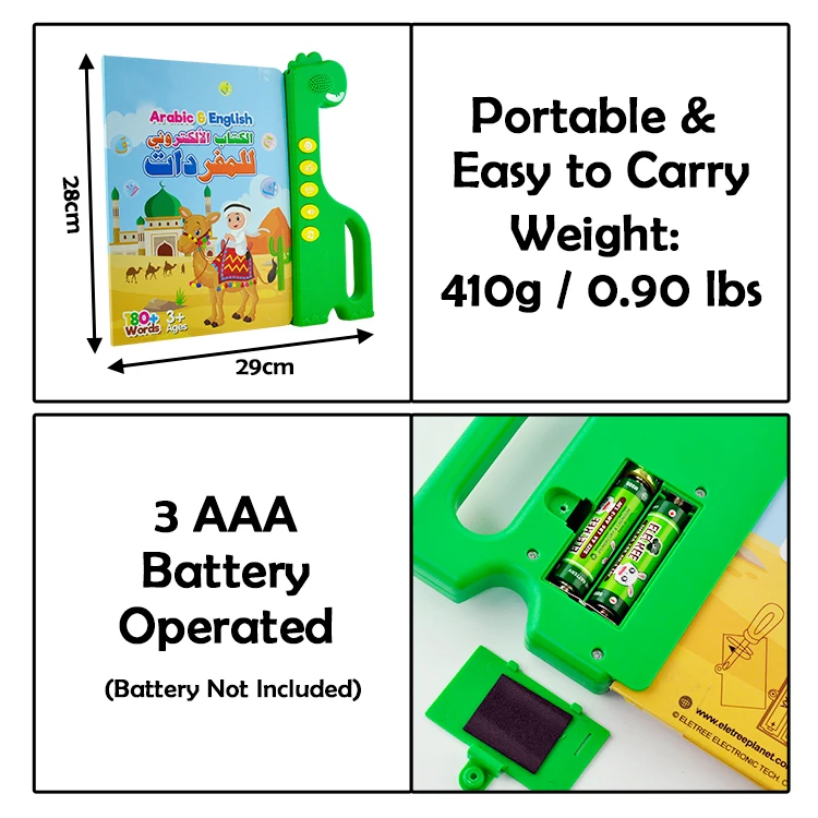 2024 Children Electronic Phonics Ebook Preschool Learning Arabic Alphabet Sounds Book Educational Toys For Kids