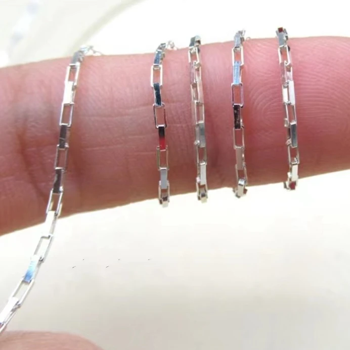 925 Sterling Silver Venetian Link Chain Open Box Chain For Women Necklace Jewelry Making
