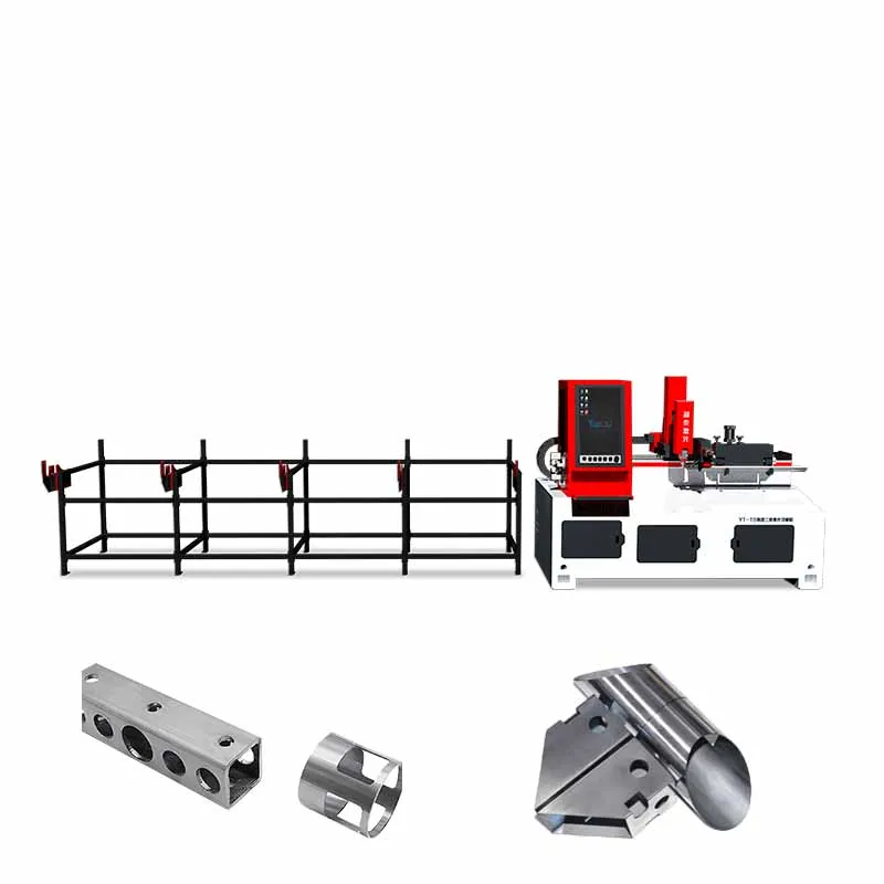 60 80 Metal Tube Fiber Laser Cutting Machines SS MS Steel Aluminum Round Cutter For Automatic Feeding