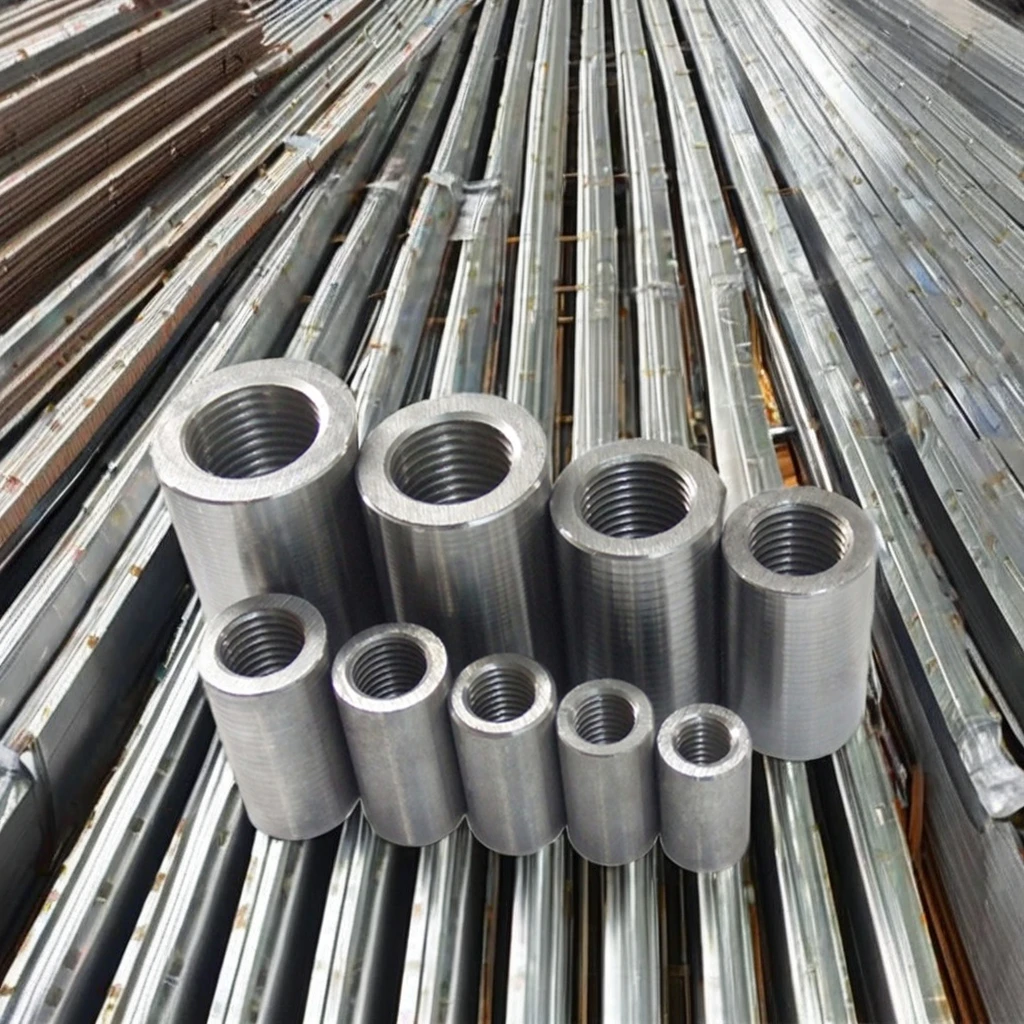 Modern Style Bolted Rebar Coupler 14-40mm Carbon Steel Reinforcing Bar Coupler Industrial Building Office Use Polished Finish