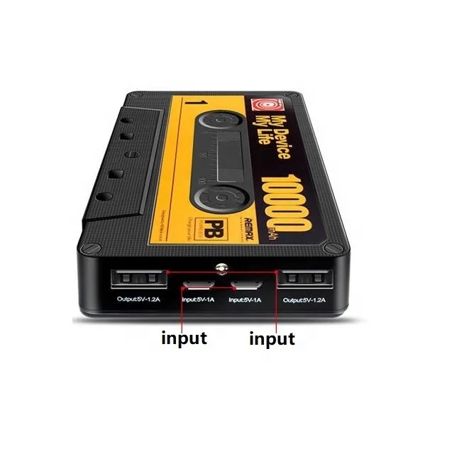 Popular hot sale Magnetic tape shape power bank, personalized design 10000mAh 2USB ports for mobile phone