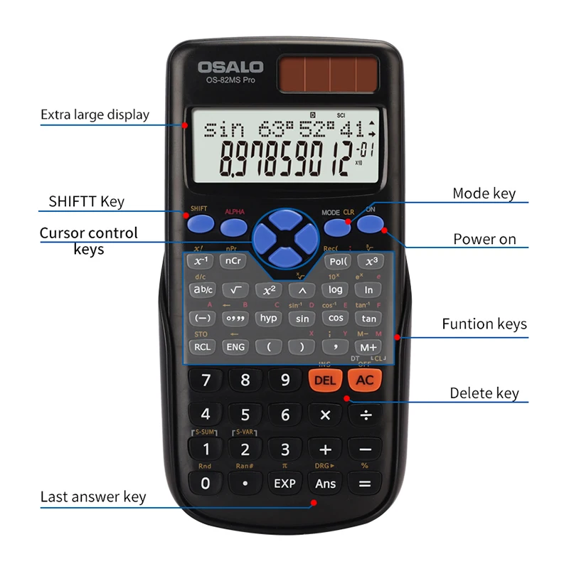 Оптовая продажа 82MS Pro обновленный научный калькулятор с функцией 240 для студентов