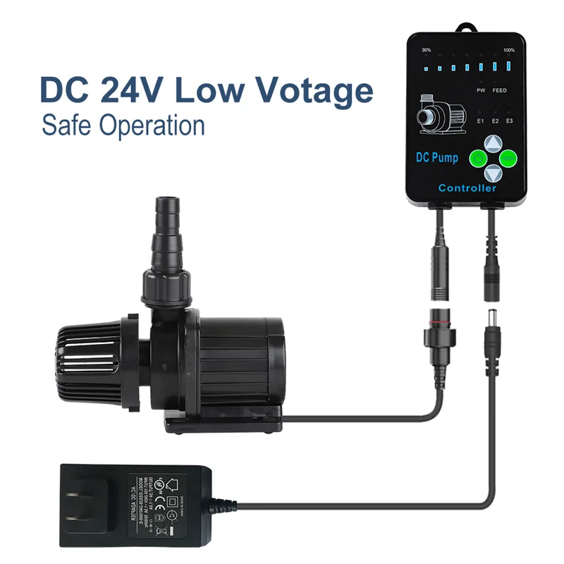 JUYANG 1500L/H 15W 24V DC Aquarium Water Pump Ultra Quiett Return Pump Submersible Fountain Water Pumps for Aquarium